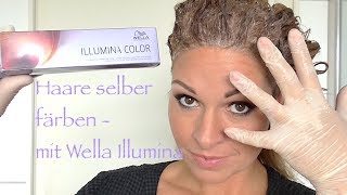 Haare selbst färben mit Wella Illumina deutsch HD DIY [upl. by Tolmach316]