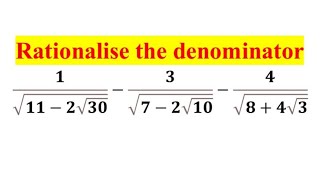 How to rationalize the denominator 1root112root30  3root72root10  4root84root3 [upl. by Chil]