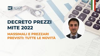 Decreto Prezzi MITE 2022 Massimali e Prezzari previsti tutte le novità [upl. by Nivk]