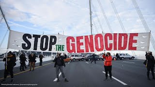 Protesters demanding ceasefire block Bay Bridge  ABC7 News coverage [upl. by Abbye]