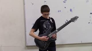 7th Grade Guitarist plays metal at his school talent show [upl. by Ahsenev781]