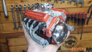 I assembled a miniature working V8 engine and damn its awesome stirlingkit [upl. by Zinn]