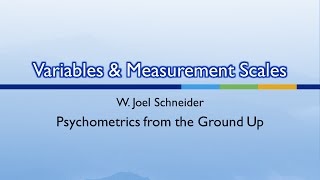 1 Measurment Scales and Variables [upl. by Durno]