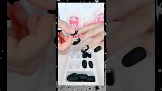 Black Blast 💣😍 3D stone nails collection 🖤  artificial nails trandingshorts [upl. by Nayrbo]