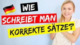 Richtig schreiben lernen Satzbau einfach erklärt │Deutsch A1  B2 [upl. by Behre]