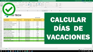 Como calcular los días de vacaciones en Excel [upl. by Kiran528]