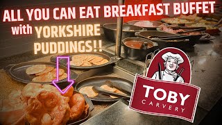 YORKSHIRE PUDDINGS and NO EGGS on an ENGLISH BREAKFAST   Low Cost Toby Carvery Buffet Breakfast [upl. by Olecram]