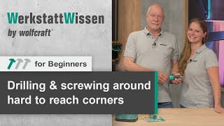 Drilling and screwing around corners  Workshop Wisdom  wolfcraft [upl. by Shellie445]