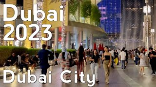 Dubai Burj Khalifa Night City Center Walking Tour 4K  United Arab Emirates 🇦🇪 [upl. by Adnorrahs325]