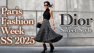 DIOR 🇫🇷 Street Style SpringSummer 2025 Paris Fashion Week Street Style Kings amp Queens of Paris [upl. by Leumek638]