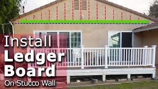 How to install a ledger board on existing stucco wall [upl. by Bendicty171]