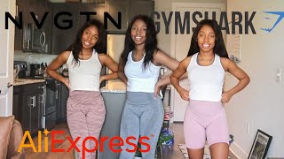 Affordable leggings dupes  ALIEXPRESS  GYMSHARK AND NVGTN [upl. by Etessil179]