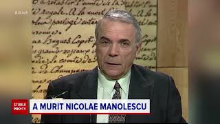 Cauza oficială a decesului criticului literar Nicolae Manolescu [upl. by Ralfston]