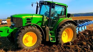 John Deere 6930 Premium tractor  Lemken Europal 8 plow dry hard field plowing soil loosening [upl. by Judus]