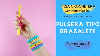 PULSERA BRAZALETE A CROCHET  Paso a Paso por mamaQuilla Tejidos [upl. by Corilla]