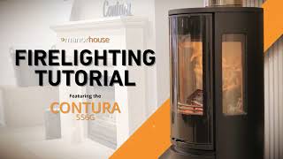 How to Light a Modern Wood Burning Stove Contura 556G [upl. by Pate503]