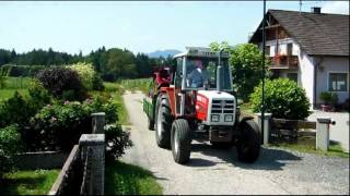 Steyr 8060 mit Steyr 182 im Schlepptau [upl. by Liuqnoj]