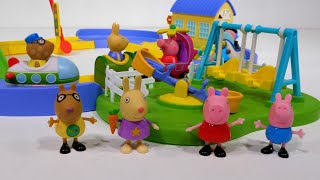 ¡Aprende palabras en inglés con Peppa Pig y sus amigos conduciendo coches de juguete por la ciudad [upl. by Nosnibor]