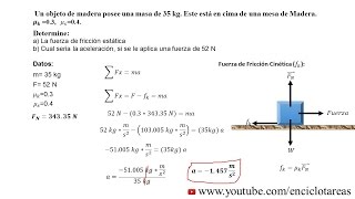 FUERZA DE FRICCIÓN  Ejercicio No1 [upl. by Ambrosio]