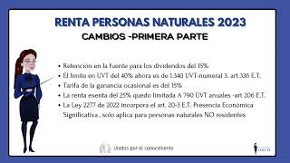 Renta Personas Naturales 2023Cambios [upl. by Adrial]