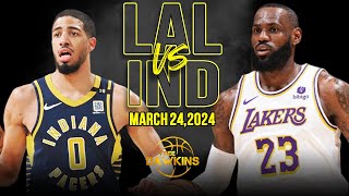 Los Angeles Lakers vs Indiana Pacers Full Game Highlights  March 24 2024  FreeDawkins [upl. by Philips231]