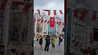 Taksim Square Istanbul Turkey Beautiful Morning View [upl. by Lauzon741]