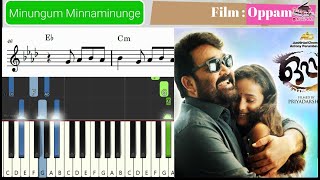 Minungum Minnaminunge  മിനുങ്ങും മിന്നാമിനുങ്ങേ  Keyboard Notes with Chords  Oppam [upl. by Stefano]