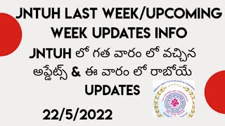 JNTUH LAST WEEK UPCOMING WEEK UPDATES INFO JNTUH RESULTS UPDATES 2022 JNTUH UPDATES 2252022 [upl. by Eniamzaj743]