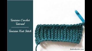 Tunisian Crochet Tutorial  How to make a Tunisian Knit Stitch  Left handed [upl. by Armstrong]