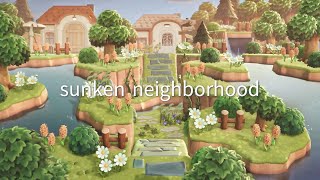 【あつ森】緑生い茂る自然島 沈んだ谷の住宅地  Sunken Path Neighborhood  Animal Crossing New Horizons [upl. by Mic]