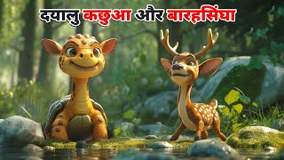 दयालु कछुआ और बारहसिंघा  DAYALU KACHUA KI KAHANI  HINDI STORIES  HINDI KAHANIYA  CARTOON STORY [upl. by Ylus]