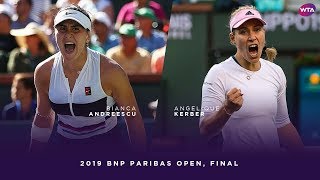 Bianca Andreescu vs Angelique Kerber  2019 BNP Paribas Open Final  WTA Highlights [upl. by Enenej490]