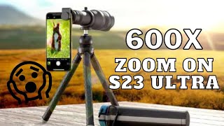 600x Hyper Zoom on Samsung S23 Ultra with Apexel 60x Zoom Lens [upl. by Orag9]