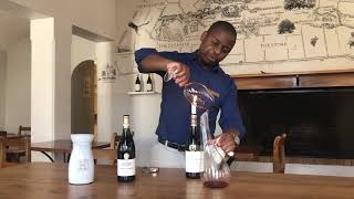 How to decant wine and why decant Learn with Hartenberg Estates Tasting Room Manager [upl. by Annaehr]