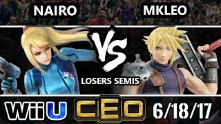 CEO 2017 Smash 4  FOX MVG  MKLeo Cloud vs NRG  Nairo ZSS WiiU LSF [upl. by Stochmal651]