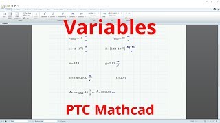 Mathcad Prime  Variables [upl. by Yevrah]