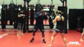 Bethe Correia Training With UFC Champion Daniel Cormier at AKA [upl. by Ardnuhsed]