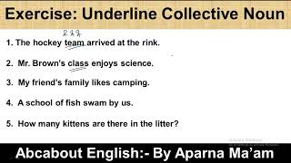 Exercise Underline the Collective noun  Collective Noun practice set  English Grammar [upl. by Idahs]