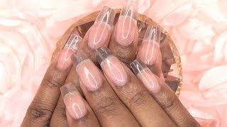 Acrylic Nails Tutorial  Clear Acrylic Nails using Nail Tips  How to  For Beginners [upl. by Eelynnhoj263]