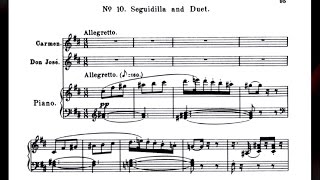 Georges Bizet quotCarmenquot  Seguidilla Pres des remparts de Seville  Video Score [upl. by Penhall83]