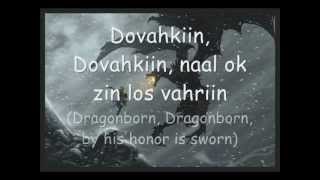 Skyrim The Dragonborn Comes Malukah Lyrics [upl. by Rinum776]