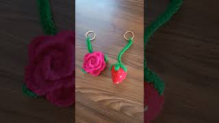 diyprojects crochet handmade keyring 💕🌻🌹💓🌺 shorstvideo kawaiicrochet diy [upl. by Bathsheb993]