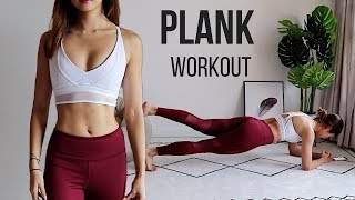 BEST PLANK WORKOUT FOR SMALLER WAIST FLAT ABS amp FULL BODY FAT BURN 10 Variations [upl. by Eserahc]