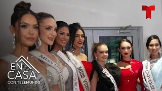 Así se preparan las candidatas para la próxima edición de Miss Universo  En Casa Con Telemundo [upl. by Enavi]