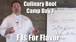 F is for Flavor  Culinary Boot Camp Day 1  Stella Culinary School [upl. by Kinsler809]