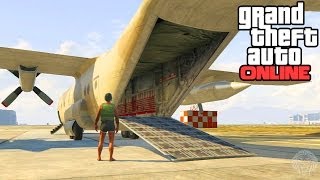 GTA 5 Online How To Open The Back Of The Titan Secret Cargo Ramp To Carry Cars Tutorial GTA V [upl. by Namrehs155]