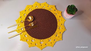 SOUSPLAT GIRASOL MEGA FÁCIL PARA INICIANTE aula crochet [upl. by Ohs]