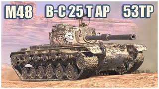 M48 Patton BC 25 t AP amp 53TP Markowskiego • WoT Blitz Gameplay [upl. by Sik]