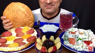 The simplest most delicious and affordable food in the world 🌎 Fried Eggs 🍳 with Kolbassa  ASMR [upl. by Harness897]