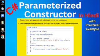 C Parameterized Constructor  In Hindi [upl. by Nelak]